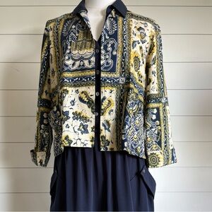 Vintage Saks Fifth Avenue Calypso by Polly Hornburg Patterned Cotton Jacket